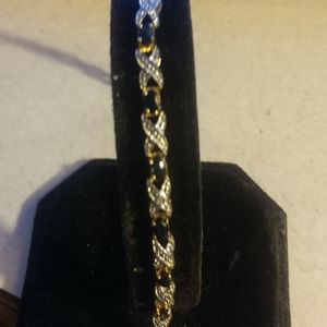 Sapphire and diamond xo bracelet
